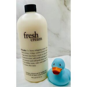 32 oz Philosophy Fresh Cream 3-in-1 Shampoo Shower Gel & Bubble Bath with Pump